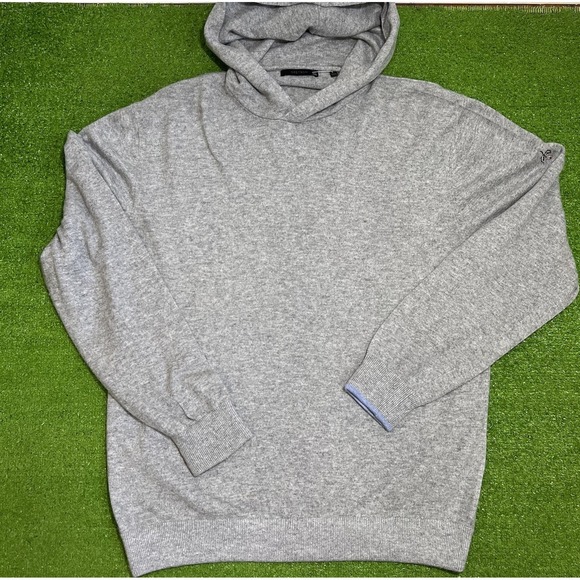 Greyson Koko Hoodie Men's Size XXL Grey Wool Cashmere Logo Sweater Quiet Luxury